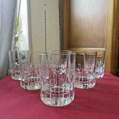 6 Glasses Cup To Whisky Crystal Baccarat Model Rotary Signed H 4 1/8in