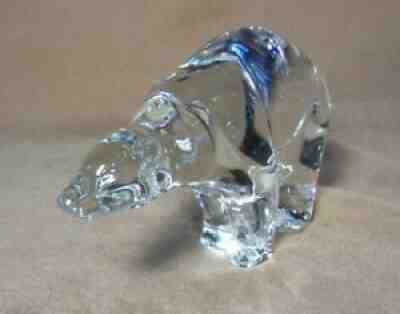 Baccarat Crystal Standing Polar Bear Statue 4" x 6.5" Signed Etching France
