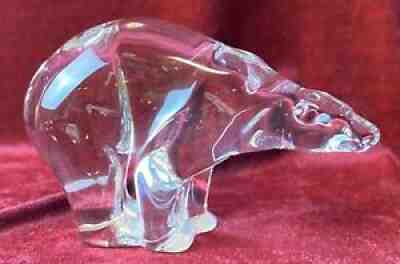 Baccarat Crystal Polar Bear Figurine Paperweight (#762544) Mint France -Old Mark