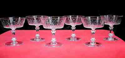 Baccarat richelieu Champigny tall sherbet champagne glasses cut crystal 5777