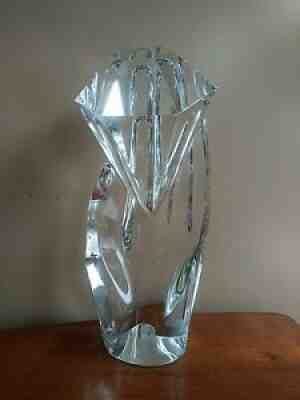 Signed Baccarat Crystal Hand Holding a Diamond Statue - Robert Rigot