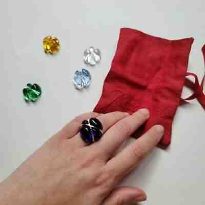 RARE Baccarat interchangeable ring with 5! stones Size 53 18k