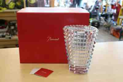 Baccarat Crystal Large Eye Oval Vase 9.25'' w/ Box *LOOK* FREE SHIP