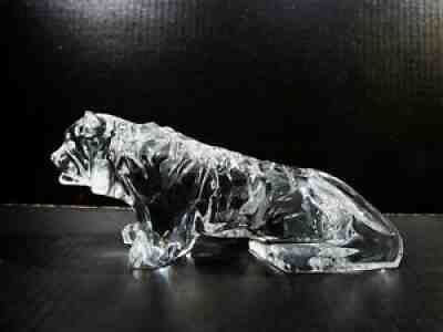 Vtg Baccarat Crystal France Large 10.5â? Bengal Tiger Sculpture Figurine