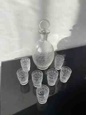 Service liqueur cristal baccarat rohan scenery