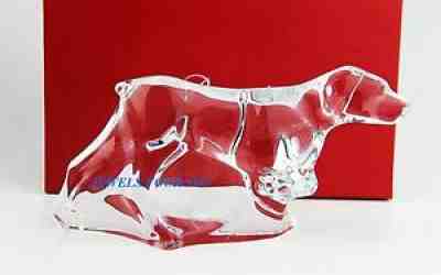 BACCARAT CRYSTAL GERMAN POINTER HUNTING DOG FIGURINE 7" NEW HANDMADE FRANCE BOX