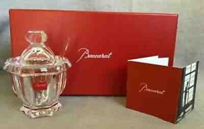 Baccarat Harcourt Missouri 3 pc. Mustard Pot Jam Jar Condiment Sugar Bowl NIB