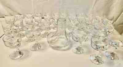 1980s Baccarat Narcisse Crystal Glassware - 37 Pieces