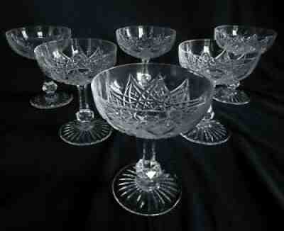 6 cups crystal Baccarat, model colbert signed