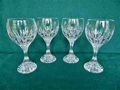 Set of 4 Baccarat 6" Crystal Massena White Wine/Dessert Wine Glasses, pristine