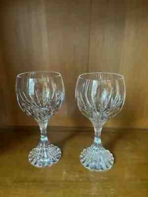 A Pair of Baccarat Crystal Massena Claret Wine Goblets 6 1/5 " Exc. Cond. Signed