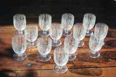 Crystal engraved baccarat golfe juan 13 old porto glasses 8 cm circa 1930