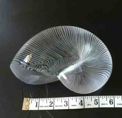 Large (6") BACCARAT Art Crystal NAUTILUS SEA SHELL SNAIL Figurine Six-Inch AS IS