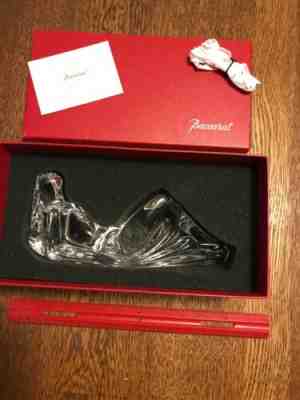 Signed Baccarat Crystal Reclining Nude w/ Box & Literature, Robert Rigot Artist