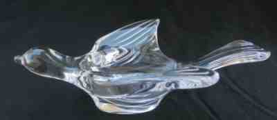 French Baccarat Crystal Dove Pigeon Bird Ashtray / Candy / Soap Dish