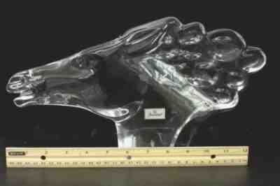 BACCARAT Robert Rigot Crystal Horse Head Large Sculpture, Apr 13.5"L x 7.5"H