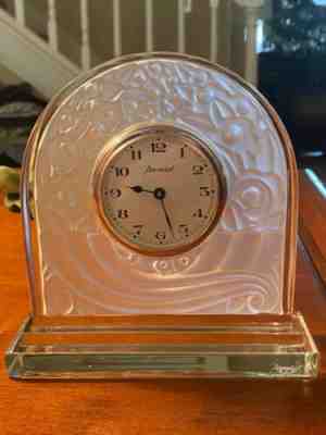 BACCARAT BASKET OF ABUNDANCE CLOCK LARGE 6.5 INCHES