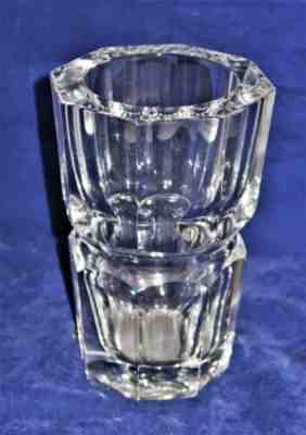 Baccarat French Crystal EDITH Multi Sided Heavy Vase, 7"