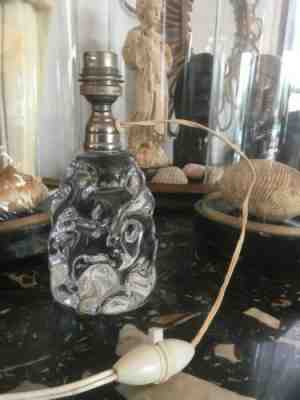 Lamp foot old art deco baccarat crystal 1930's antique retro Foot lamp