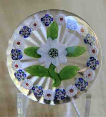 Antique Baccarat Garlanded Double Clematis Paperweight c.1850