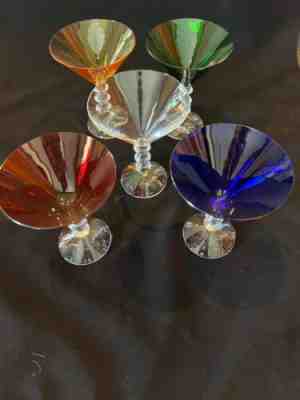 BACCARAT VEGAÂ  SET OF 5 CRYSTAL MARTINI GLASS- Only for display never used