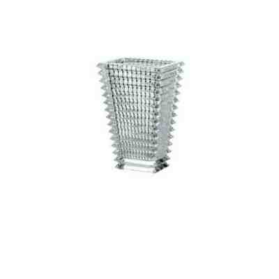 Baccarat Eye Vase Large Rectangular Clear 2612990 Was New Damaged / Chipped