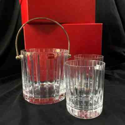 Baccarat Harmonie Ice Bucket and 2 Old Fashion Tumblers New in Box