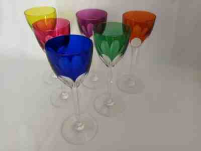 6 wine glasses roemer rhine/in crystal baccarat Genova model