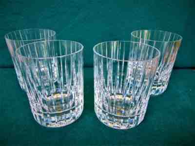 4-Baccarat Crystal Harmonie Double Old Fashioned Rock Glass 4 1/8â? Tall Tumbler