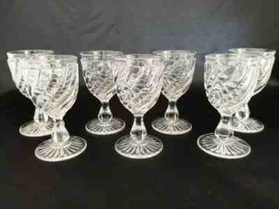 7 white wine glasses crystal baccarat moulded bamboo model tors xixth