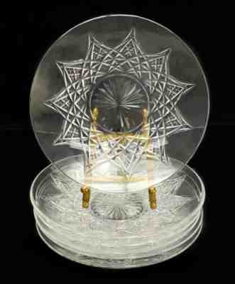 6 Baccarat France Glass 6 inch Plates in Colbert.