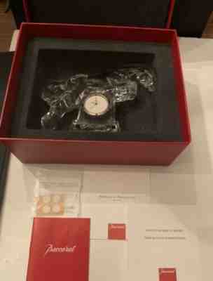 NIB Baccarat Crystal Cheval Jumping Horse (Clock)