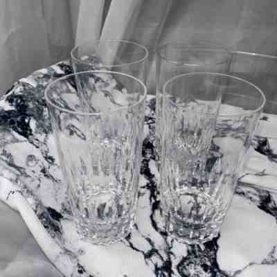 Baccarat Paris Crystal Val de Loire Pattern Highball Glasses Vintage Set Of 4