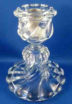 Rare Retro 1980's BACCARAT FRANCE Heavy Crystal BAMBOUS Candle Holder Display VG