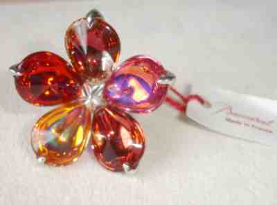 Baccarat Fleurs de Psydelic Day 5 Petal Floral Flower Crystal Ring Size 5.5 (51)