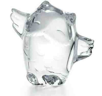 New In Box Baccarat Minimals Young Crystal Owl with Wings Mini