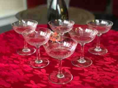 Lot of 6 cups champagne crystal baccarat model nancy vgc crystal