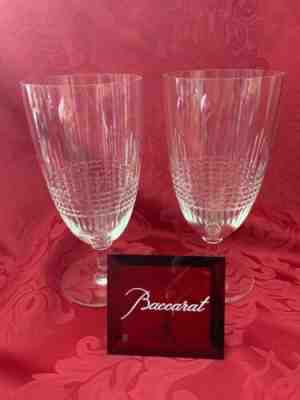 FLAWLESS Glass BACCARAT France Pair NANCY Crystal ICE TEA BEER COCKTAIL GOBLETS