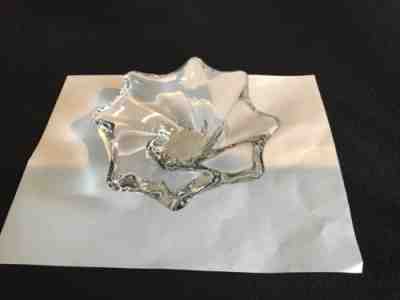 Baccarat Crystal Swirl Flower or Star Design Candy/Nut Dish 6 INCHES signed