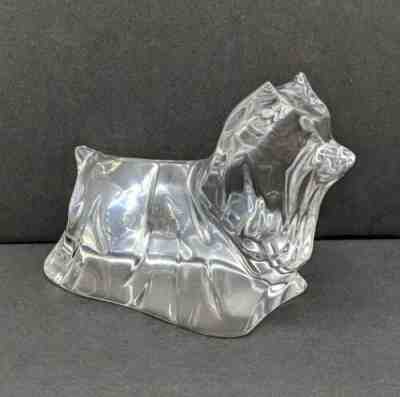 Crystal Baccarat Yorkie Terrier Dog Figurine
