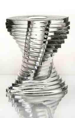 Unique Baccarat Clear Crystal Spiral Twist Large Vase