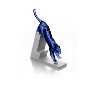 NEW BACCARAT CRYSTAL LEAPING PANTHER MIDNIGHT BLUE #2814006 FRENCH BRAND NIB F/S