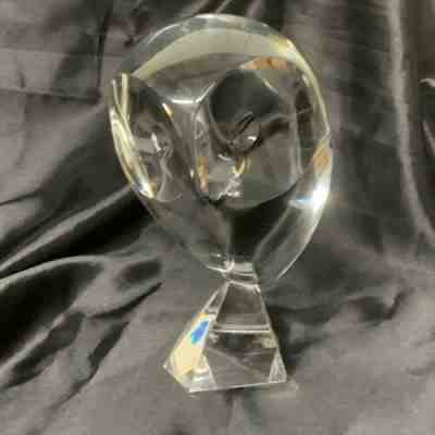 Baccarat France Crystal Glass Owl Sculpture by R. Rigot, Signed. Ltd Ed 339/500