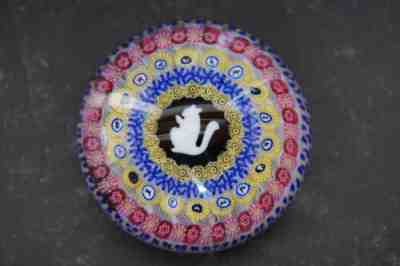 Baccarat Millefiori Gridel Squirrel Figure Glass Paperweight - 794 1972 France