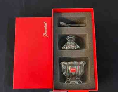 Baccarat Missouri mustard Pot 1837180 with Spoon Box Set H 11.5cm Crystal Glass