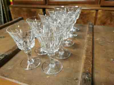Series of 10 porto glasses by cristal de baccarat piccadilly model 11,5cm