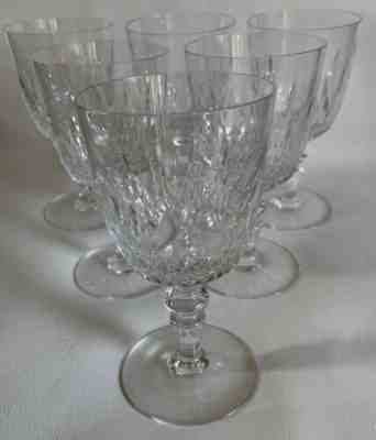 Baccarat Nemours for Tiffany & Co Set of 6 Crystal Wine Glasses France