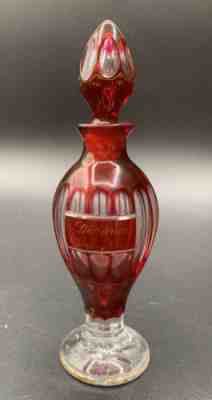 Vintage Christian Dior Diorama Baccarat Perfume Bottle Only 1949 Ruby Crystal