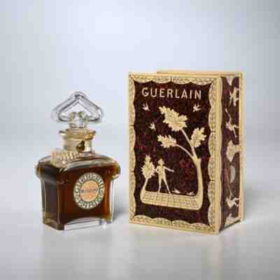 VINTAGE GUERLAIN PARIS MITSUOKO PERFUME IN SEALED BACCARAT BOTTLE W/ BOX