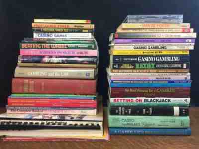 HUGE GAMBLING BOOK LOT Poker Roulette Blackjack Baccarat Craps Casino Library